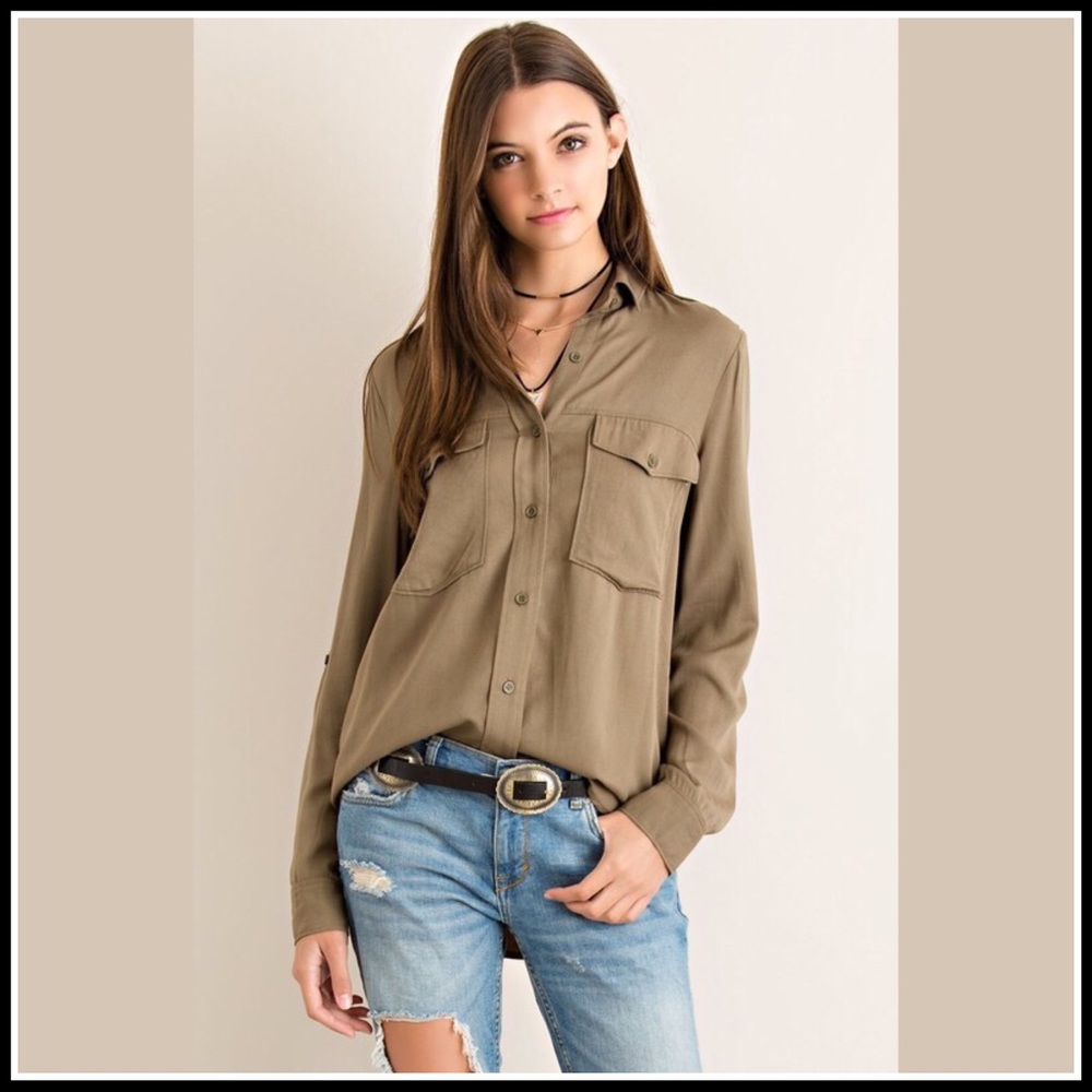 🍂🆕Button Down Shirt W Exquisite Patch Detail - Picture 7 of 8
